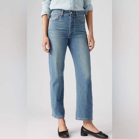 Levi’s Ribcage Straight Ankle Women’s Jeans High-Rise Medium Wash Sz 32 - Picture 1 of 12